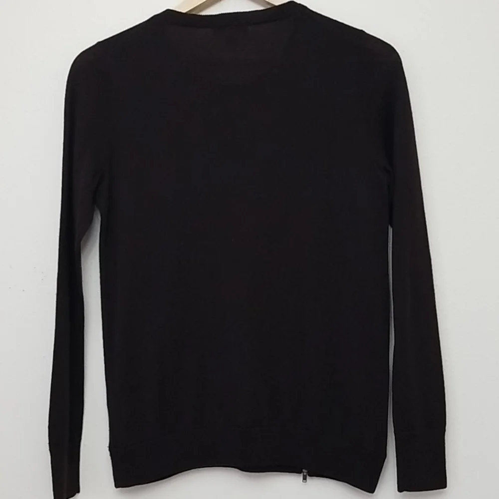 J. Crew Wool Asymmetrical Brown Zip Sweater Small